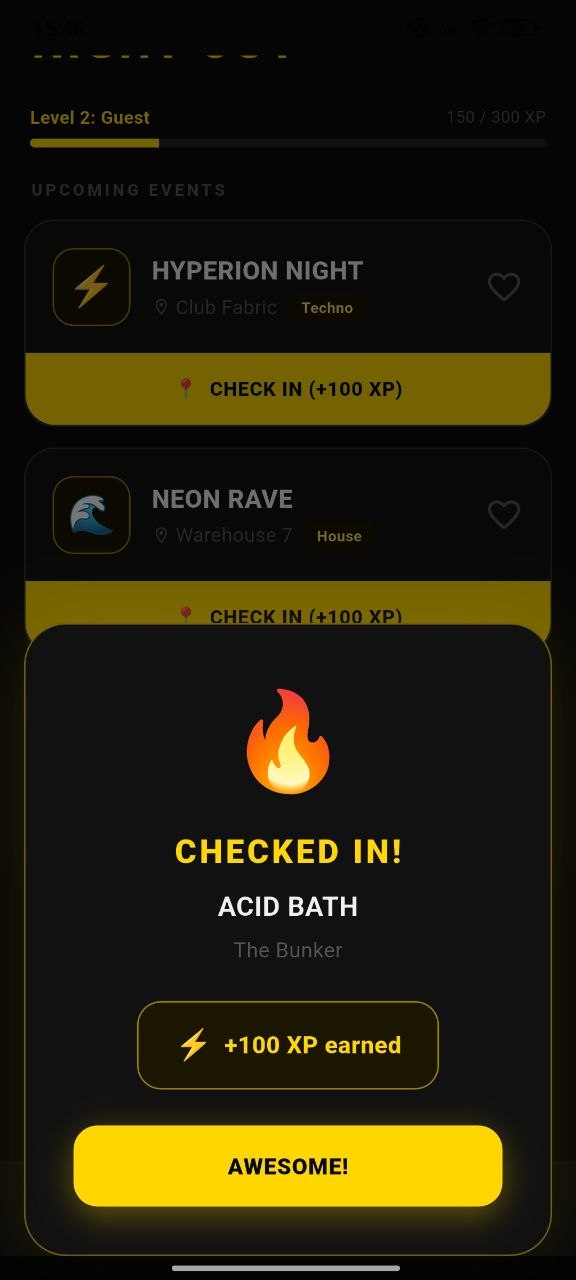 Checked in modal